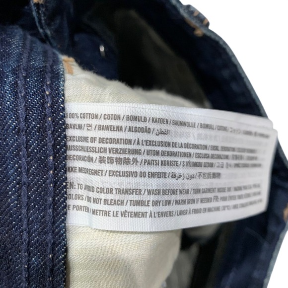 Hollister High Rise Vintage Denim Shorts Frayed Hem Dark Wash Size 25 - Picture 6 of 11